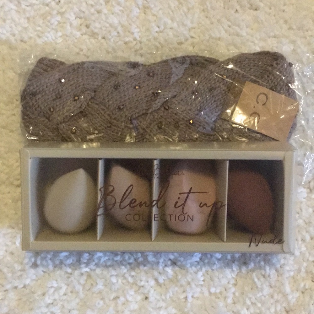 Beauty Bundle- Blend It Up 4pc Sponge Set-Nude and CC Headband